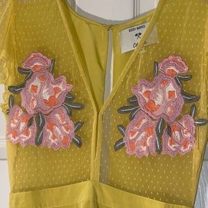 Cleobella x Rocky Barnes for Revolve S Yellow Mini Dress